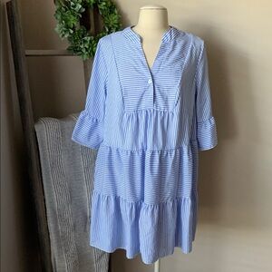 SHEIN Curve Blue & white stripe dress